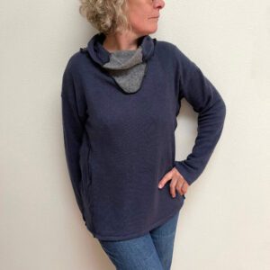 Upcycled blue grey cashmere sweater
