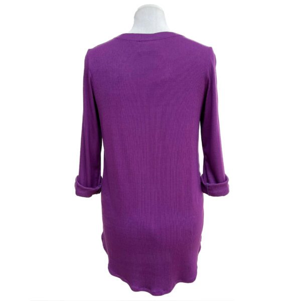 Purple tencel knit cowl tunic