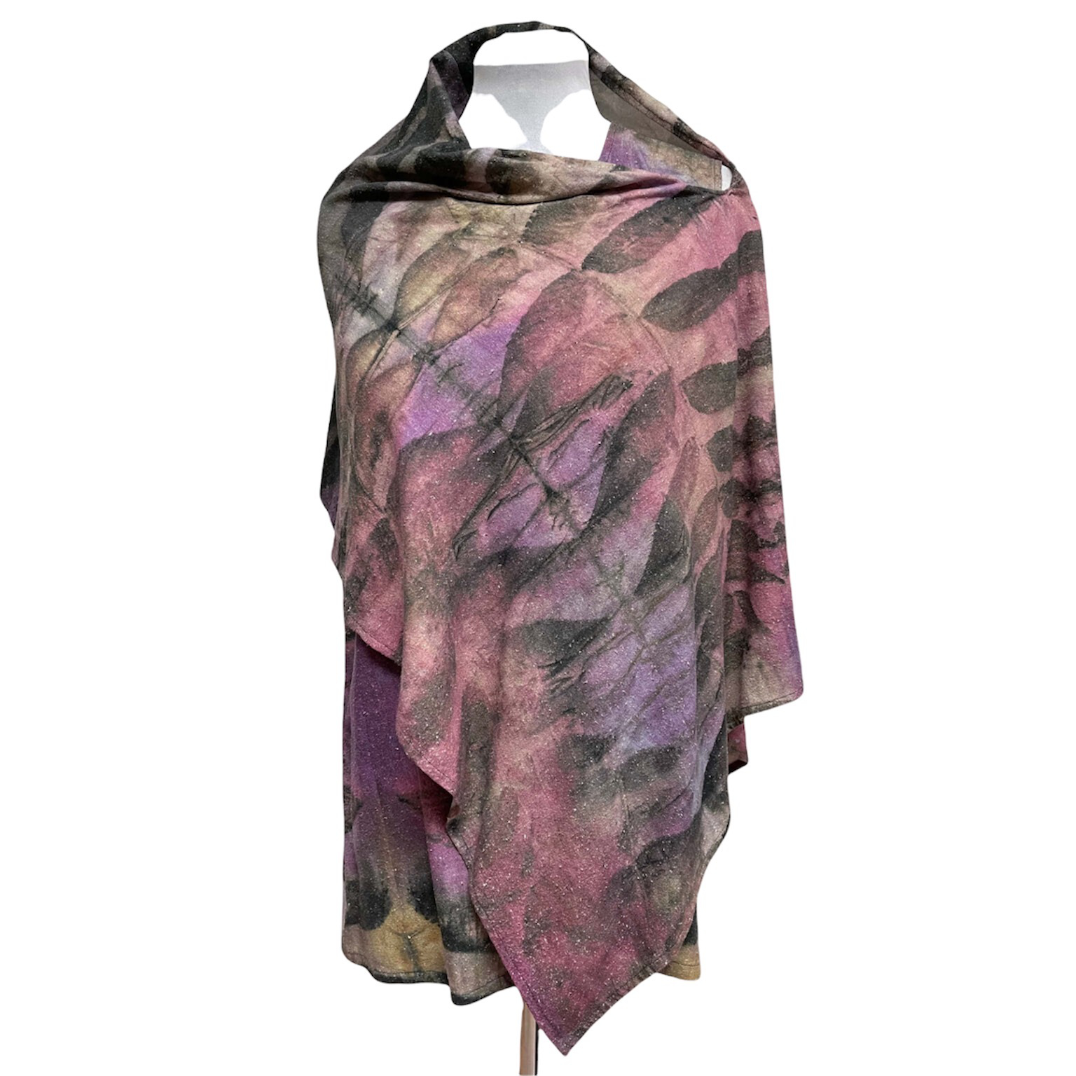 Raw silk eco dyed tank and shawl set