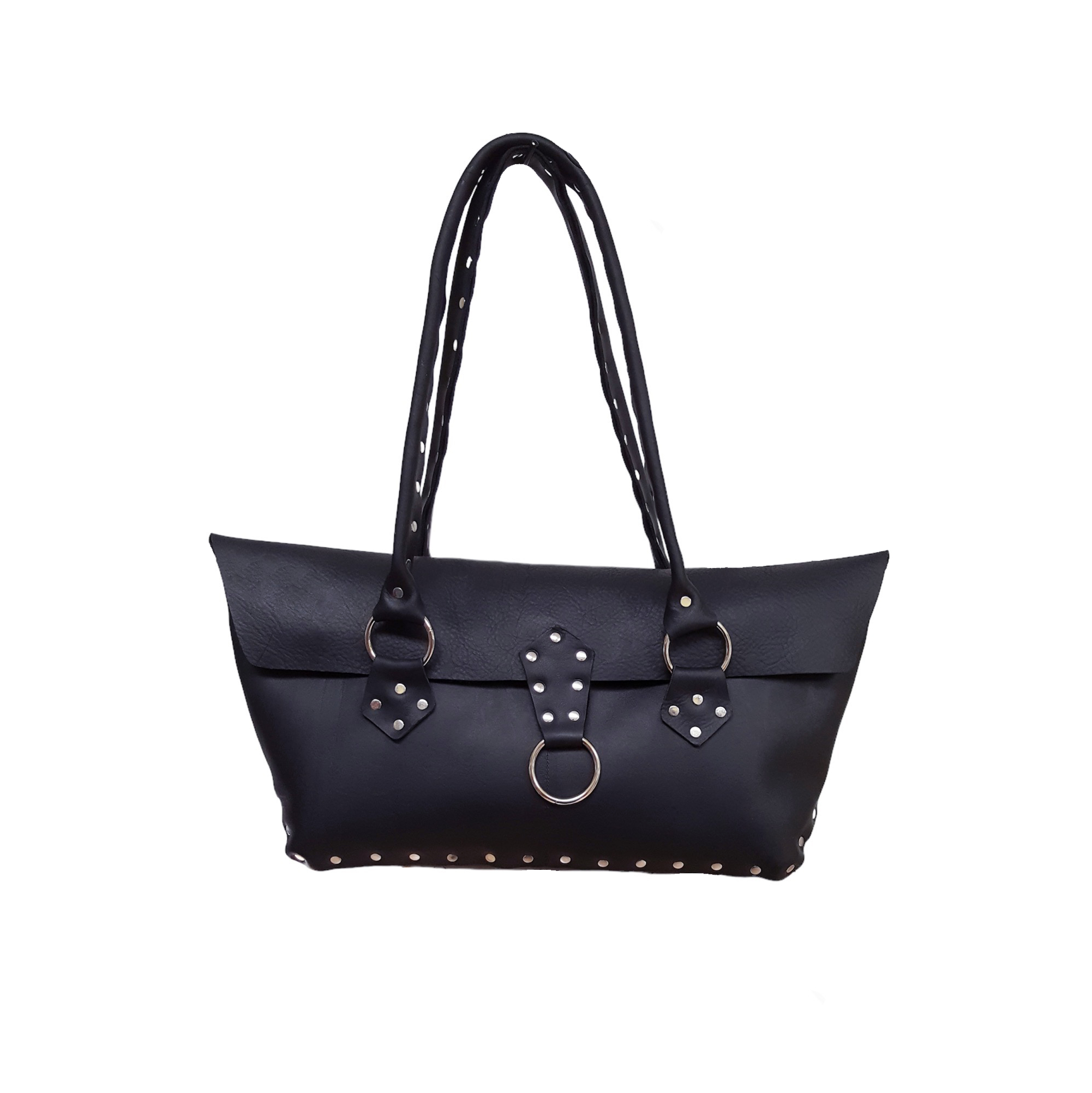 Black riveted purse