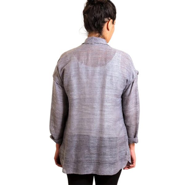 Silver mesh silk cardigan jacket