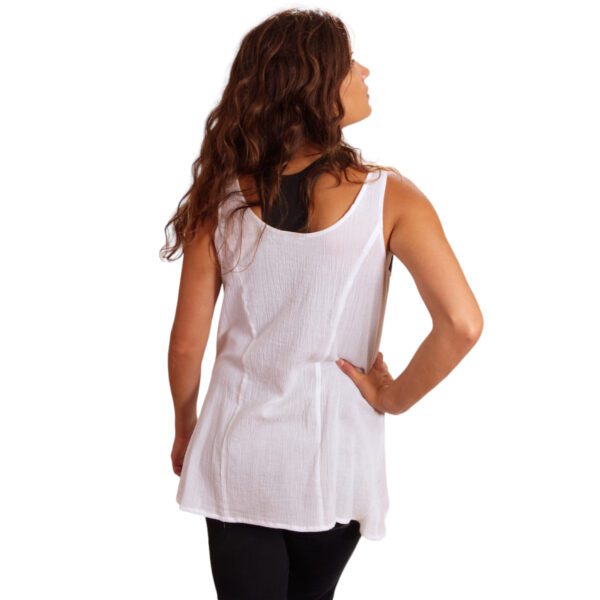 White cotton gauze tank and cropped top set