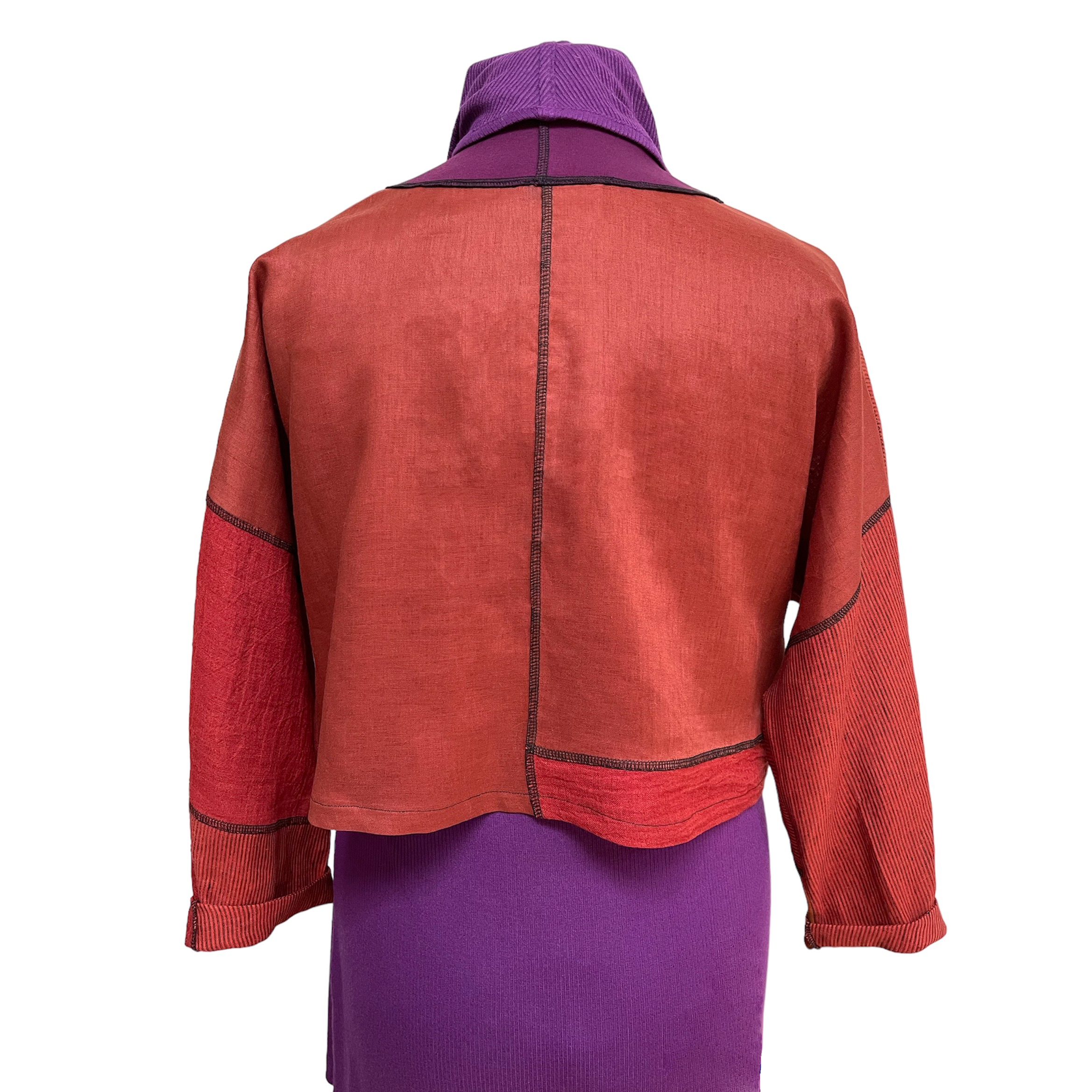Rust linen bolero jacket